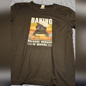 Baking cat shirt womens